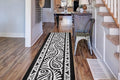 Custom Length Cut to Size Tribal Ethnic Southwestern Inspired Hallway Runner Rug, Non Slip Rubber Backed, 31 inch Wide X Customized Length, Mayan Black, 31 inch X 20 feet