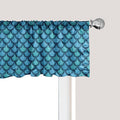 Ambesonne Fish Scale Window Valance Pack of 2, Nautical Design Realistic Graphic Water Drops on Half Circles Print, Rod Pocket Curtain Valances for Kitchen Bedroom, 42" X 18", Blue and Turquoise