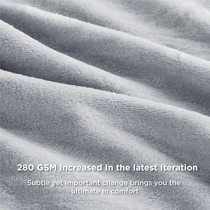 Bedsure GentleSoft Fleece Bed Blankets Full Size Light Grey - Soft Lightweight Plush Fuzzy Cozy Luxury Blanket Microfiber, 84x90 inches