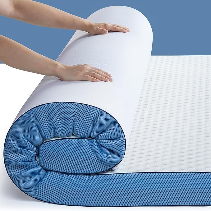 PERLECARE 3 Inch Firm Mattress Topper King Size, Cooling Gel-Infused & Bamboo Charcoal Memory Foam Bed Topper for Pressure Relief, High-Density Mattress Pad with Removable Cover, CertiPUR-US Certified