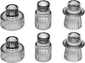 Vixdonos Taper Glass Candlestick Holders Tealight Candle Holders for Table Centerpieces, Wedding Decor and Dinner Party (6 Pcs, Gray)
