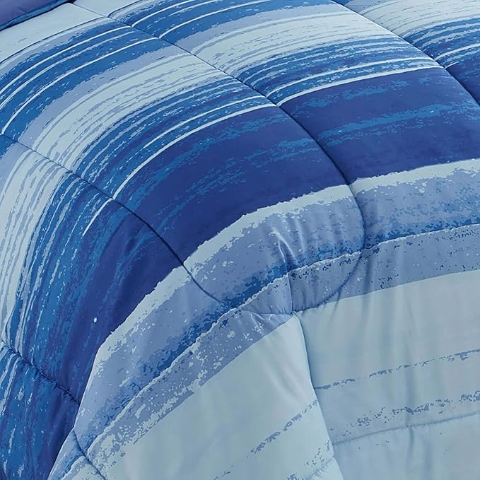 Sweet Home Collection 7 Piece Comforter Set Bag Solid Color All Season Soft Down Alternative Blanket & Luxurious Microfiber Bed Sheets, Siena, Queen