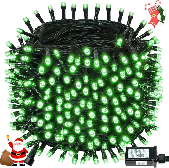 Connectable 240LED 88Ft 13Modes Christmas String Lights Indoor Outdoor | Extendable Green Wire Green Christmas Tree Lights with Timer | Twinkle Fairy Light Plug in for Xmas Tree Garden Decor(Green)