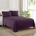 Split King Sheets - Breathable Luxury Sheets with Full Elastic & Secure Corner Straps Built In - 1800 Supreme Collection Extra Soft Deep Pocket Bedding Set, Sheet Set, Split King Size, Purple