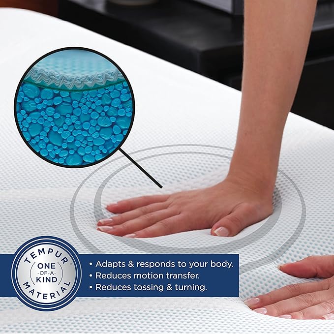 Tempur-Pedic TEMPUR-Adapt + Cooling 3-Inch Twin XL Mattress Topper Luxury Premium Foam, Washable Cover, Cooling Topper, White