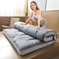 MAXYOYO Grey Triangle Futon Mattress, Padded Japanese Floor Mattress Quilted Bed Mattress Topper, Extra Thick Folding Sleeping Pad Breathable Floor Lounger Guest Bed for Camping Couch, Twin Size