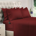 DREAMCARE Queen Sheet Set – 6 pcs Cooling Bed Sheets – up to 21” Deep Pocket Queen Sheets Set – 2500 Supreme Collection – Extra Soft 100% Brushed Microfiber Hotel Luxury with Side Pocket – Burgundy
