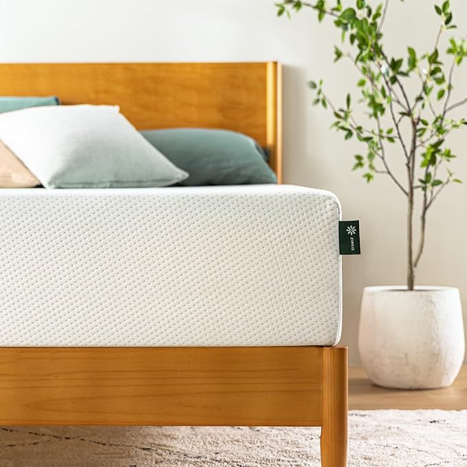 ZINUS 10 Inch Full Green Tea Memory Foam Mattress [New Version], Fiberglass free, Medium Firm Feel, Zoned Pressure Relief, Certified Safe Foams & Fabric, Mattress in A Box