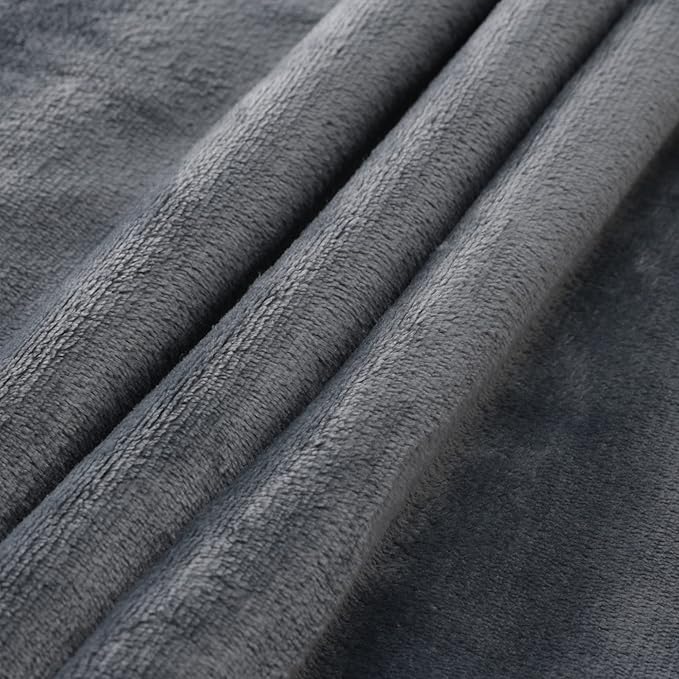 NANPIPER King Size Sherpa Blanket, Soft Fleece Throw for Bed, Reversible Thick Fuzzy Blanket for Winter (Grey, 90x108 inches)
