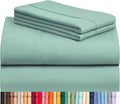 LuxClub 4 PC Queen Sheet Set, Deep Pockets Wrinkle Free Cooling Bed Sheets Hotel Bedding for Women, Men, Kids & Teens, Includes 1 Fitted Sheet, 1 Flat Sheet and 2 Pillowcases - Silky Soft Light Teal