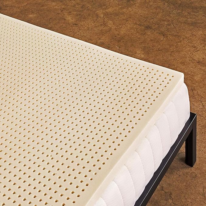 Pure Green 100% Natural Latex Mattress Topper - Medium Firmness - 3 Inch - King Size (GOLS Certified Organic)