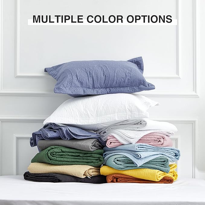 Love's cabin King Size Quilt Set White Bedspreads - Soft Bed Summer Lightweight Bedspread Comforter - Modern Style Coin Pattern Coverlet for All Season - 3 Pieces (1 Quilt, 2 Pillow Shams)