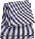 King Size Bed Sheets - 6 Piece 1500 Supreme Collection Fine Brushed Microfiber Deep Pocket King Sheet Set Bedding - 2 Extra Pillow Cases, Great Value, King, Classic Stripe Navy