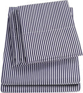 Twin Size Bed Sheets - 4 Piece 1500 Supreme Collection Fine Brushed Microfiber Deep Pocket Twin Sheet Set Bedding - 1 EXTRA PILLOW CASES, GREAT VALUE, Twin, Classic Stripe Navy