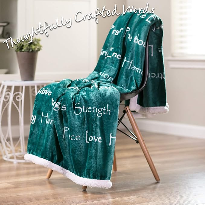 Chanasya Premium Sympathy Warm Hugs Gift Throw Blanket - Healing Gift Cancer Chemo Survivor Get Well Caring Gifts - Comfort Blanket for Love Support Strength - Women Men Friend Grandpa - Teal Green