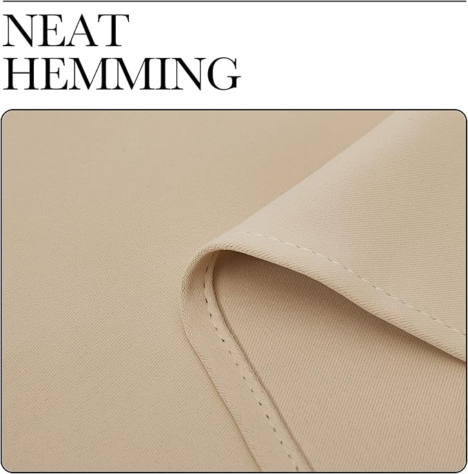 NICETOWN Bedroom Room Darkening Curtains, Biscotti Beige, 1 Pair, 55 inches by 102 Inch, Triple Weave Microfiber Grommet Top Thermal Insulated Solid Darkening Panels/Drapes for Kid's Room