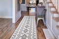 Custom Size Southwestern Style Runner Rug Mat for Wide Hallway Entryway Kitchen Laundry Room with Slip Resistant Latex Rubber Backing, Aztec Light Grey, 31 inch X 12 feet