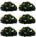 NUPTIO Black Artificial Roses Flowers: 6 Pcs Fake Flower Bouquet Halloween Decorations - 15 Heads Artificial Rose Centerpieces with Base for Gothic Wedding Party Table Decor