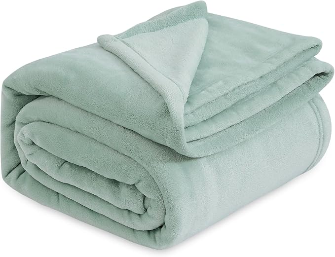 Bedsure GentleSoft Fleece Bed Blankets Full Size Sage Green - Soft Lightweight Plush Fuzzy Cozy Luxury Blanket Microfiber, 84x90 inches