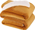 NANPIPER King Size Sherpa Blanket, Soft Fleece Throw for Bed, Reversible Thick Fuzzy Blanket for Winter (Ginger Yellow, 90x108 inches)