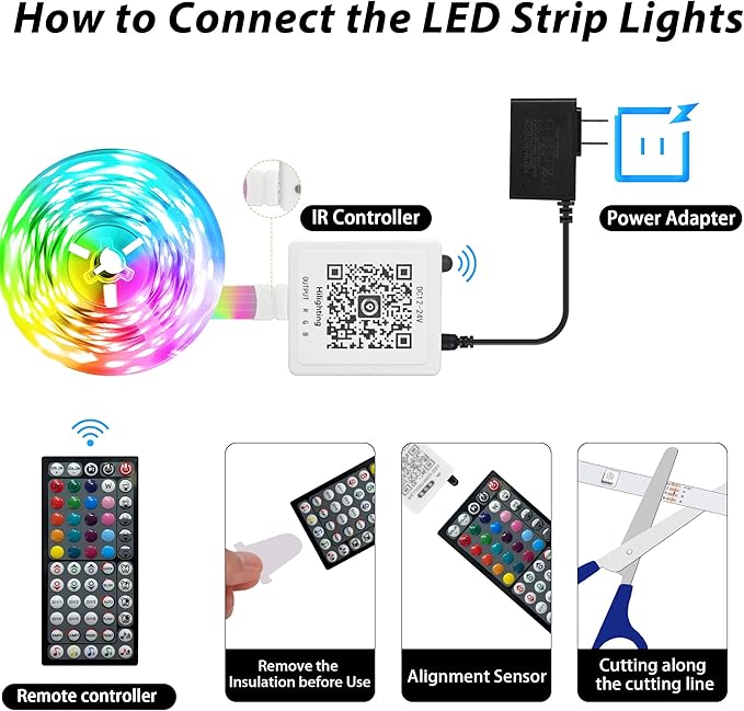 150 ft LED Lights for Bedroom Music Sync RGB LED Strip Lights with APP & Remote Control LED Lights for Room Home Party Christmas Wall Decor (2 Rolls of 75ft)