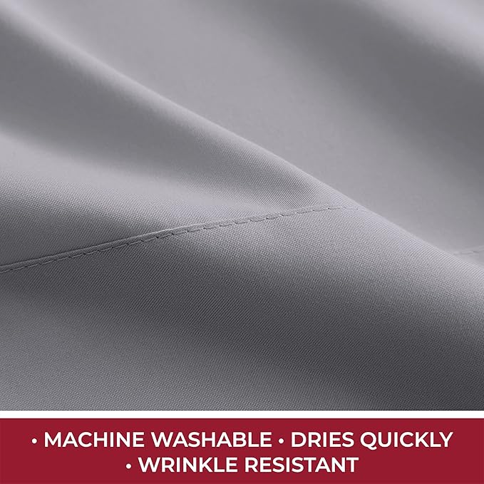Mellanni RV Short Queen Sheets - 4 PC Iconic Collection Bedding - Hotel Luxury, Extra Soft, Cooling Bed Sheets - Deep Pocket up to 10 inch (RV/Short Queen, Gray)