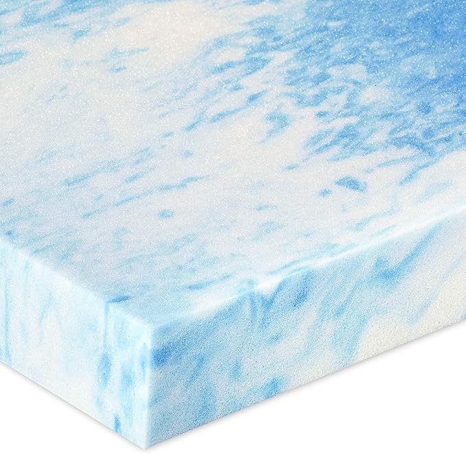 4" SealyChill™ Gel + Comfort Memory Foam Mattress Topper with Pillowtop Washable Allergen Resistant Cover, Queen (F02-00161-QN0), White