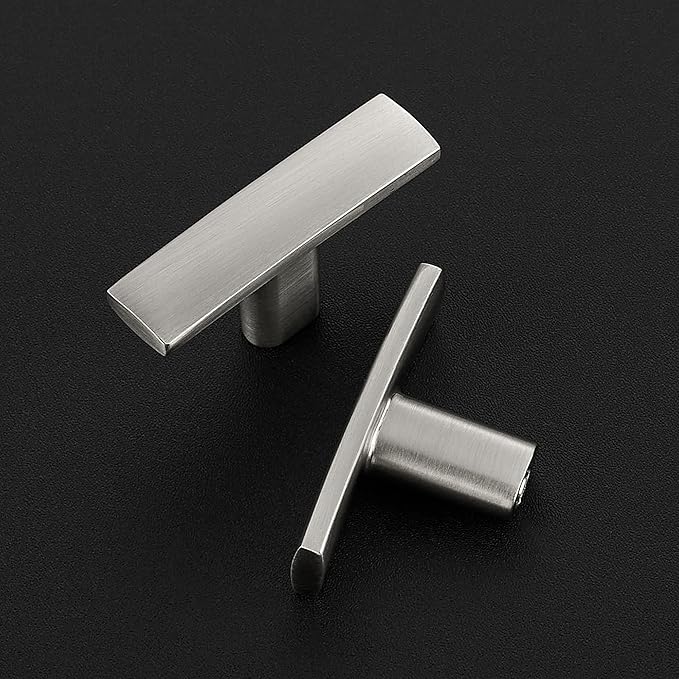 20 Pack Silver Cabinet Knobs - Curved Cabinet Pulls Brushed Nickel Knobs for Kitchen Cabinet Drawer Solid Dresser Knobs for Cabinet Hardware 1-3/4in Length Single Hole