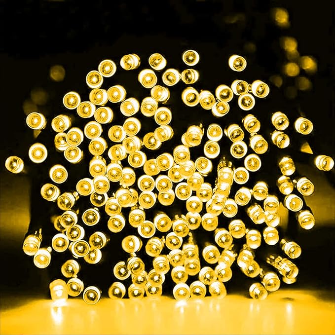 Dazzle Bright Christmas String Lights, 100 LED 33 FT Connectable Fairy Lights with 8 Modes, Waterproof Christmas Decorations for Indoor Outdoor Holiday Party Home Tree Decor (Warm White)