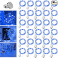30 Pack Fairy Lights Battery Operated - 3 Speed Modes, 7Ft 20 LED String Twinkle Lights, Waterproof Copper Wire, Mini Firefly Light for Mason Jars Vases Christmas Decor, Blue