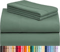 LuxClub 4 PC King Sheet Set, Breathable Luxury Bed Sheets, Deep Pockets Wrinkle Free Cooling Bed Sheets Machine Washable Hotel Bedding Silky Soft - Tree Moss Green King