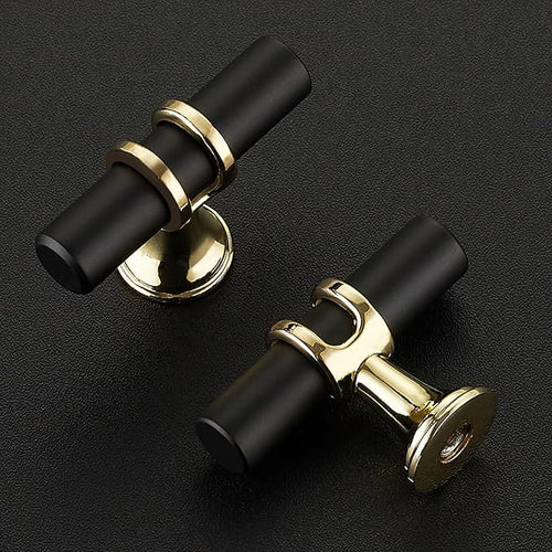 10 Pack Black&Gold Cabinet Knobs - Kitchen Cabinet Knobs Closet Pulls for Kitchen Closet Drawer Stainless Steel Dresser Hardware 2in Length Single Hole