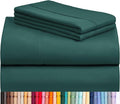 LuxClub 4 PC Full Sheet Set, Breathable Luxury Bed Sheets, Deep Pockets Wrinkle Free Cooling Bed Sheets Machine Washable Hotel Bedding Silky Soft - Emerald Full