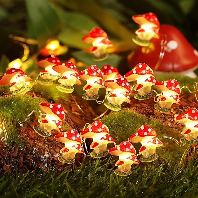 Coquimbo Mushroom Lights Room Cottagecore Decor: Christmas Stocking Stuffers Gifts for Teen Girls Boys, 10FT 30LED Fairy Lights Battery Operated Cute Mushroom Lamp Decorations for Bedroom Dorm Wedding