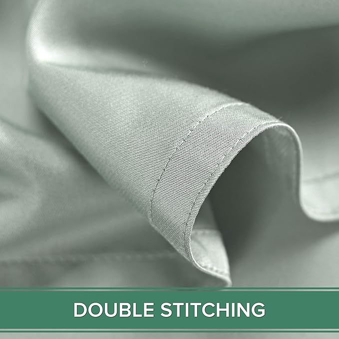 California King Sheets by Pure Bamboo, Genuine 100% Organic Viscose Derived from Bamboo Bed Sheet Set, Soft & Cooling, Double Stitching, Lifetime Quality Promise (California King, Sea Glass)