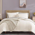 Monbix California King Size Comforter Set - 7 Pieces Bed in a Bag California King, White Bedding Sets with Comforter, All Seasons Down Alternative Comforter Bed Set with Sheets, Pillowcases & Shams
