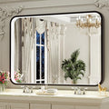 40X30 Inch Black Bathroom Mirror with LED Lights,Metal Frame Lighted Vanity Mirror,Anti Fog Design&Dimmable&Touch Switch, Wall Mounted Makeup Mirror for Home Decor(Horizontal/Vertical)