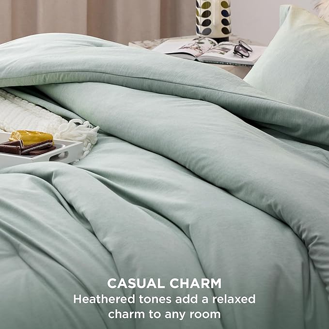 Bedsure Full Comforter Set - Mint Green Soft Bedding for All Seasons, Cationic Dyed Bed Set, 3 Pieces, 1 Full Size Comforter (82"x86") and 2 Pillow Shams (20"x26"+2")
