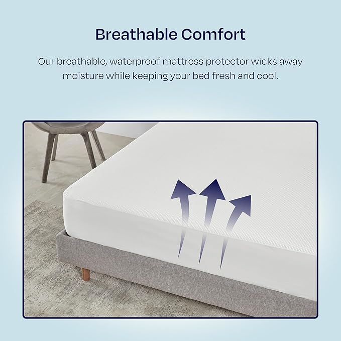 2 Pack Waterproof Twin Mattress Protector for Twin Size Bed - Soft, Noiseless and Cooling with Deep Pockets to Fit 8-20 inch Mattresses