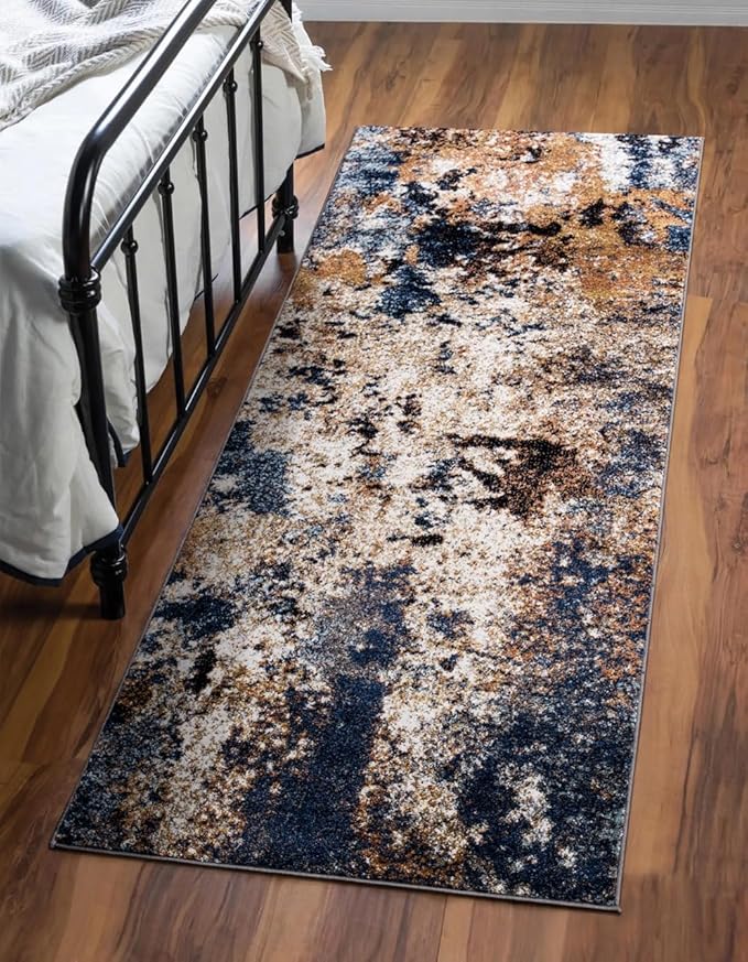 Keen Home Design Area Runner Rugs - 2x10 Non-Shedding, Abstract Runner for Kitchen, Living Room, Bedroom, Dining Room, Entryway - Size: 2'8" x 9'11", Multi