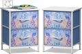 Sorbus Nightstand with 2 Drawers - Kids Bedside Furniture End Table Night Stand - Steel Frame, Wood Top & Easy Pull Fabric Bins - Dresser & Chest for Home, Bedroom Accessories, Office & Dorm (2 Pack)