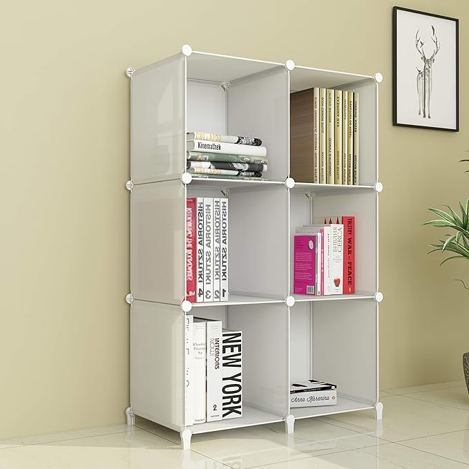 Stackable Closet Organizers and Storage 6 Cube Storage Organizer Closet Organizer for Bathroom Closet Storage for Wardrobe