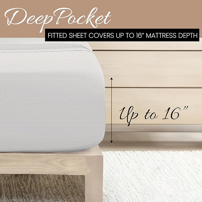 Linen Market Double-Brushed Patterned Microfiber Twin Sheet Set 3 Piece – Oeko-TEX Certified Ultra Soft & Wrinkle-Free - 16" Deep Pocket Sheets - Easy Care Twin Size - Stippled Gray