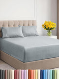 Extra Deep Twin Sheet Set - 4 Piece Breathable and Cooling Sheets - Hotel Luxury Bed Sheets Set - Easy Fit - Soft, Wrinkle Free and Comfy Sheets Set - Heathered Blue Sheet Set with Extra Deep Pockets
