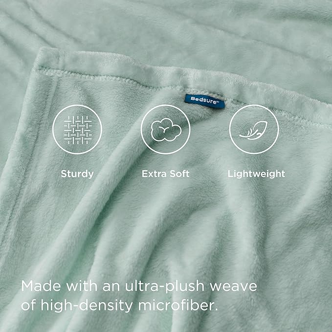Bedsure GentleSoft Fleece Bed Blankets Full Size Sage Green - Soft Lightweight Plush Fuzzy Cozy Luxury Blanket Microfiber, 84x90 inches