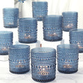 12 Pack Large Votive Candle Holders, 2.7 * 3.5in Blue Tea Light Candle Holder for Votives, Tealights & Pillar, Glass Candle Holders for Table Centerpiece Wedding