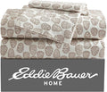 Eddie Bauer - Full Sheets, Cotton Flannel Bedding Set, Brushed For Extra Softness, Cozy Home Decor (Little Creek Pine Cone Beige, Full)