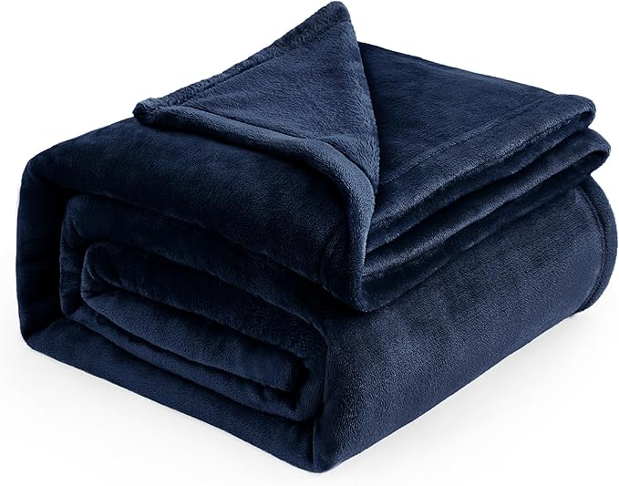Bedsure GentleSoft Fleece Bed Blankets Full Size Navy - Soft Lightweight Plush Fuzzy Cozy Luxury Blanket Microfiber, 84x90 inches