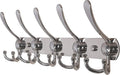 Dseap Coat Rack Wall Mounted - 5 Tri Hooks, Heavy Duty, Stainless Steel, Metal Coat Hook Rail for Coat Hat Towel Purse Robes Mudroom Bathroom Entryway,Chromed