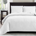 Love's cabin Quilts for Queen Bed White Bedspreads - Soft Bed Summer Lightweight Bedspread Comforter - Modern Style Wave Pattern Coverlet for All Season - 3 Pieces (1 Quilt, 2 Pillow Shams)